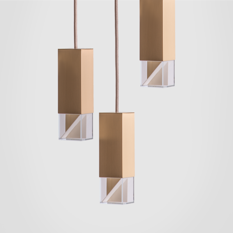 Lamp/One Brass Trio Chandelier