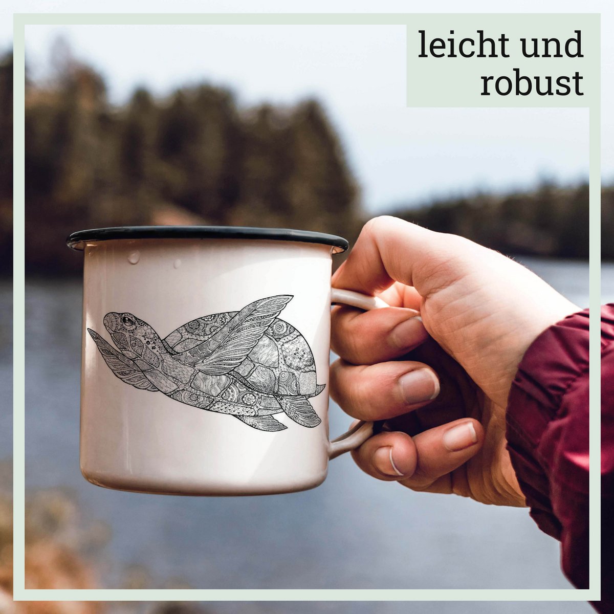 Enamel cup – turtle