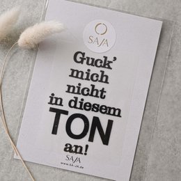 A postcard with German text that reads "My parents say, I should not lie. My comment: Easter, Christmas, and New Year's wishes."