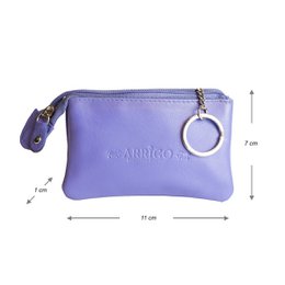 Portachiavi In 11 Colori - Portachiavi In Pelle - Con 2 Tasche Con Cerniera