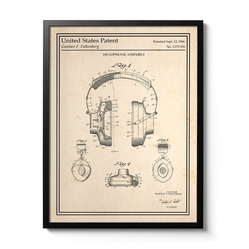 Affiche brevet Casque Audio