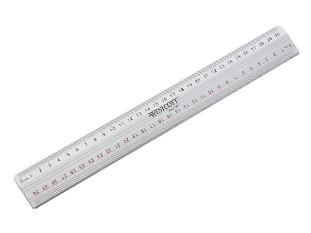 Schneidelineal Westcott 30cm mit Anti-Rutsch
