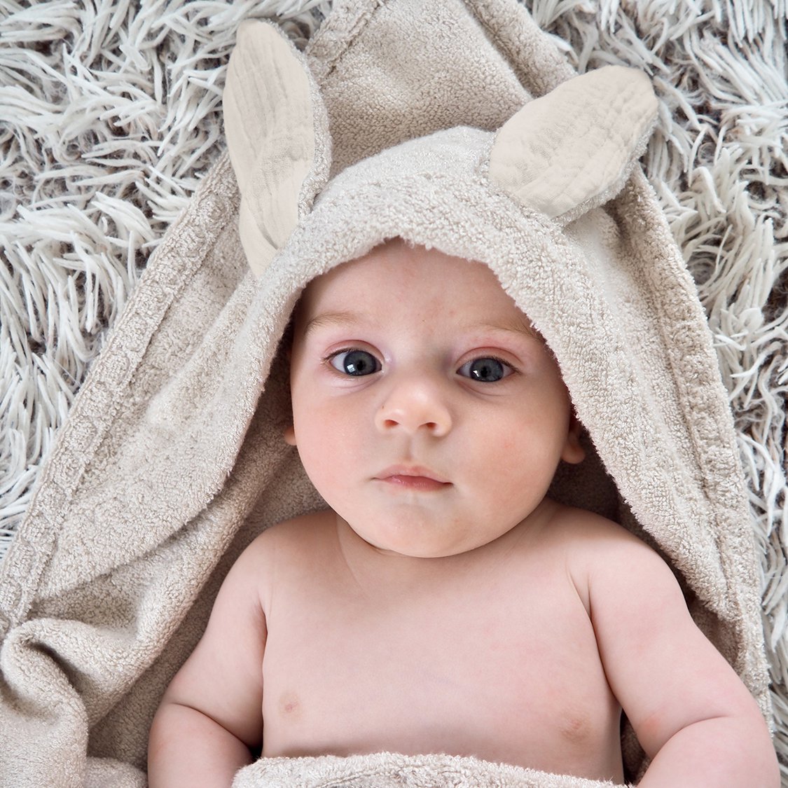 Bamboe handdoek Bunny - beige