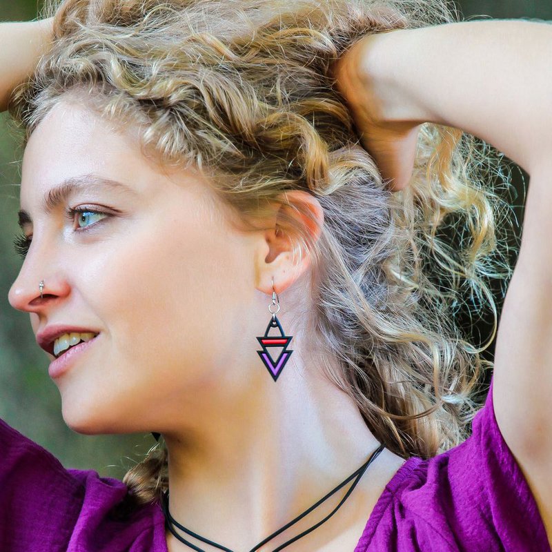 Pendientes Bermudas Rojo Morado
