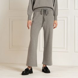Women's 100% Merino Wide Leg Pants Helsinki Light Gray