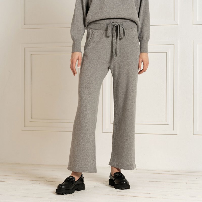 Women's 100% Merino Wide Leg Pants Helsinki Light Gray