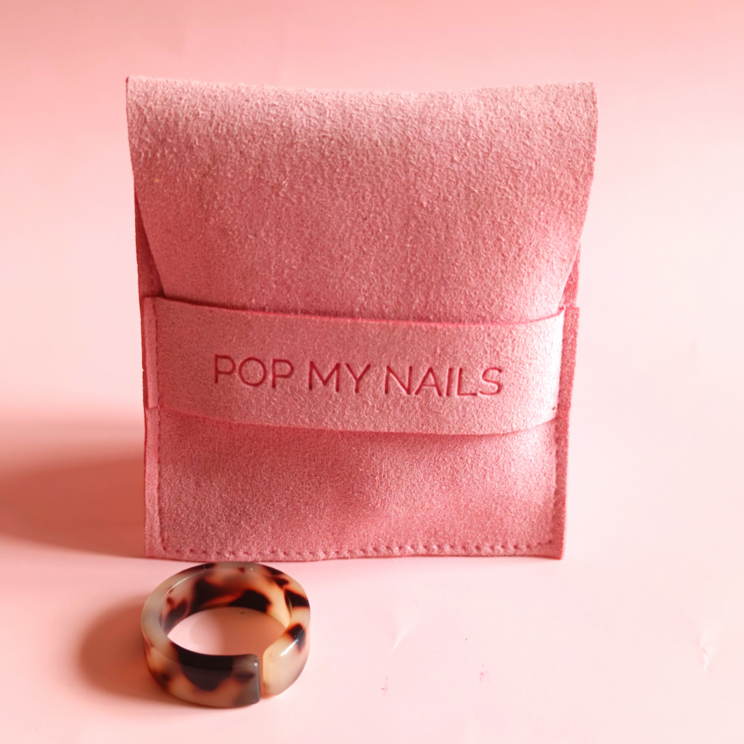 Brown and cream acrylic ring