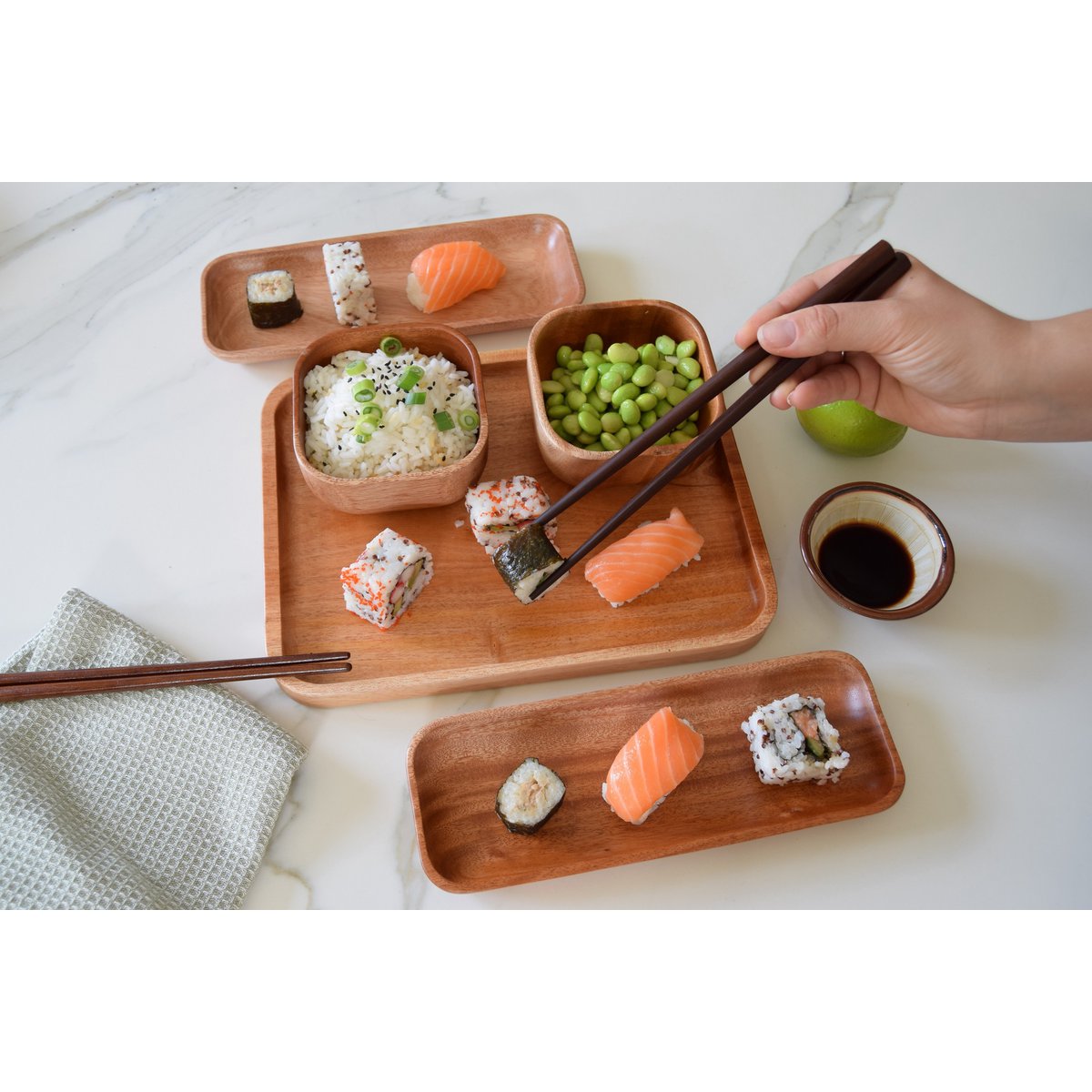 Handmade Tableware - Square Bowl 10x10 cm - Eco-friendly - Khaya wood