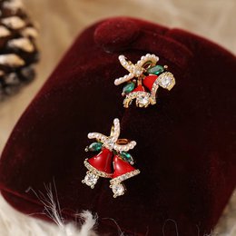 Weihnachtsrote Glockenohrringe