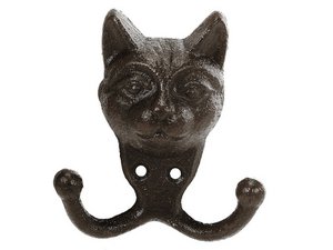 Cat coat hook made of cast iron
