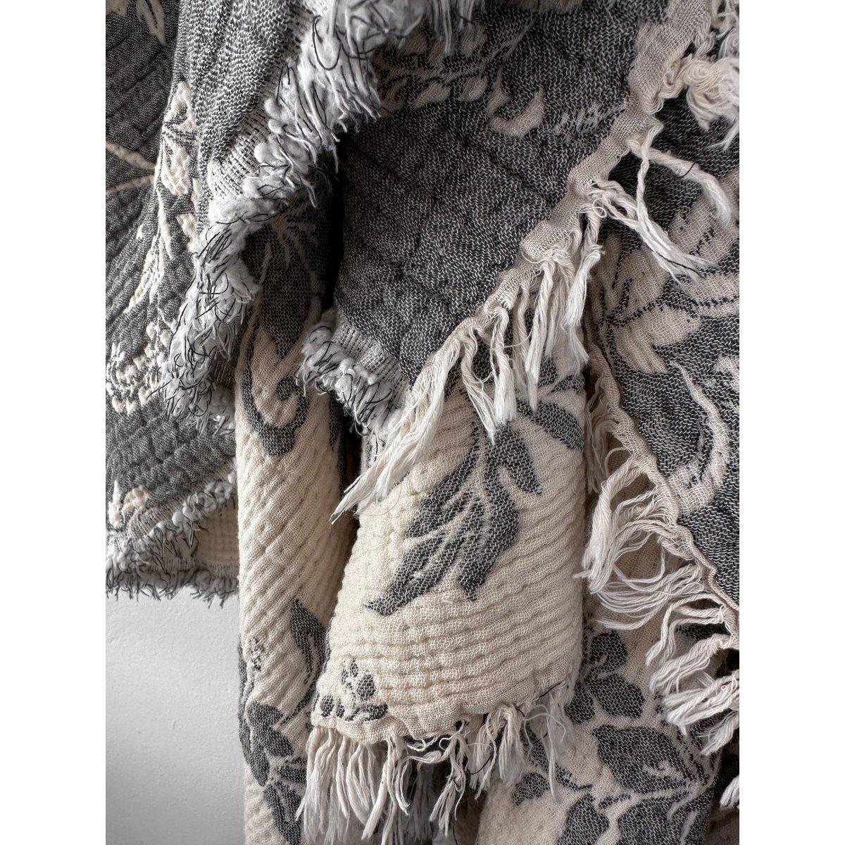 Muslin blanket - ROSE - gray-white - 2.20 x 2.50 m fair