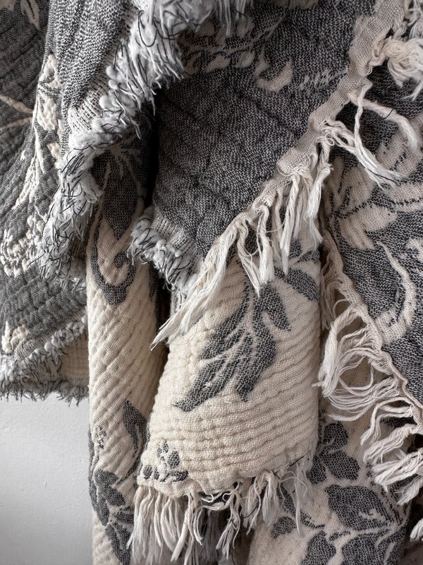 Muslin blanket - ROSE - gray-white - 2.20 x 2.50 m fair