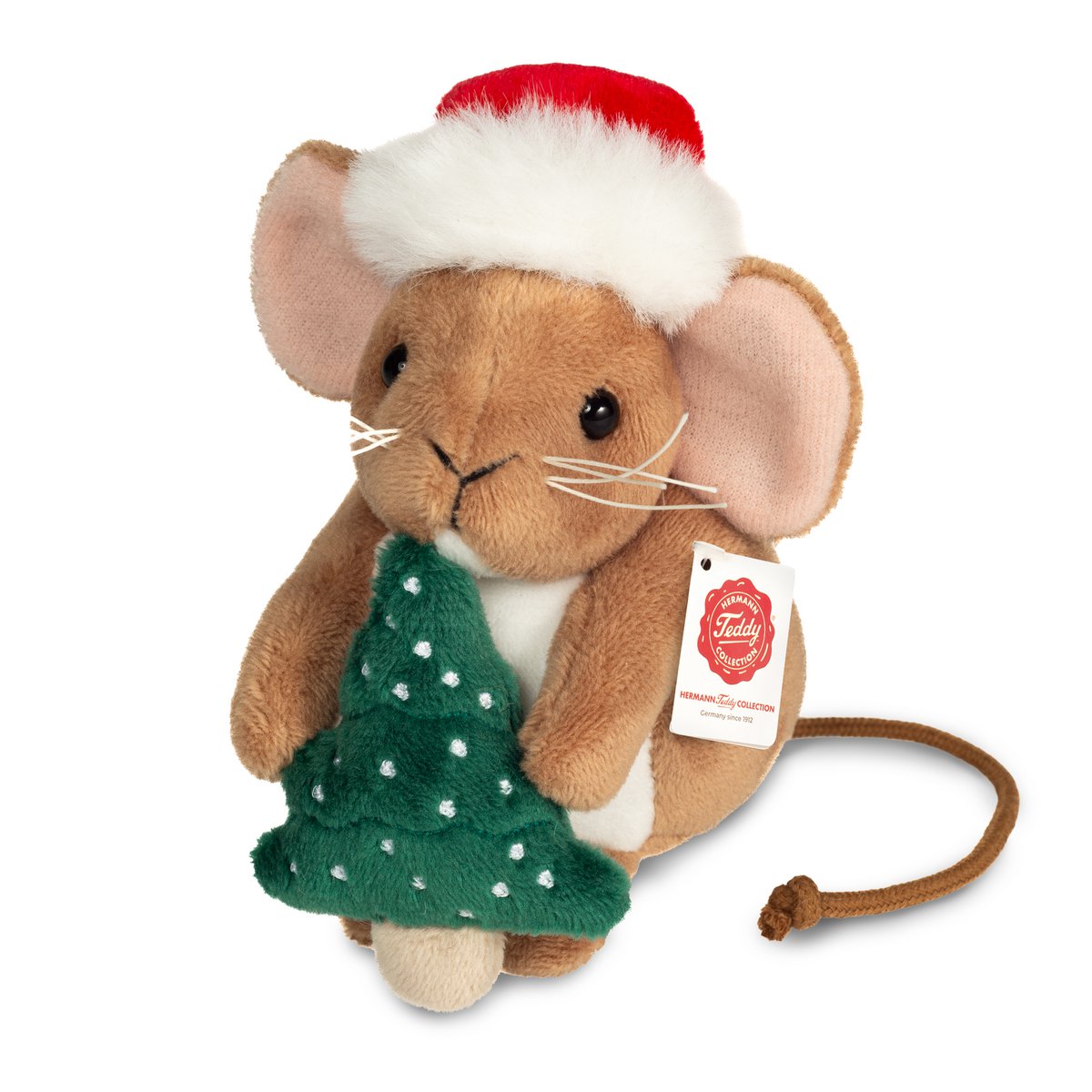 Weihnachtsmaus mit Tannenbaum 11 cm - Plüschtier - Stofftier