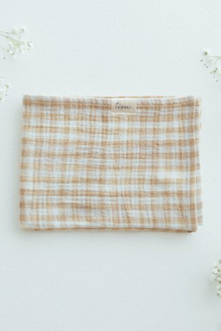 Musselingewebe, Beige Gingham