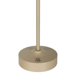 LED -batteri/ bordlampe "Pina" 30 cm høj, lavet af metal (beige) og glas (hvid), integrerede LED'er, varm hvidt