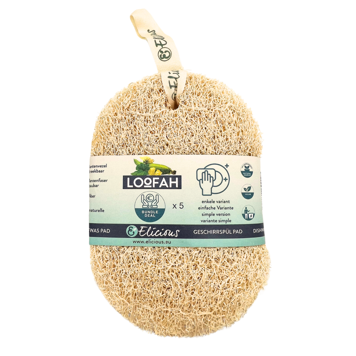 Biodegradable Loofah - Pakiet rabatowy 5x pojedynczy pad