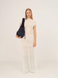 Sappy White Knit Maxi Kjole
