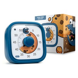  A visual timer or cookie clock designed for kids, featuring a colorful, patterned design and a simple analog timer dial to help children learn to tell time and develop concentration skills.