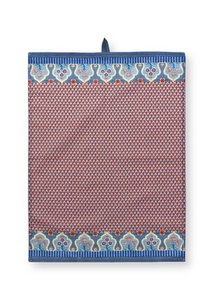 Tea Towel Flower Festival Blue-Red 50x70cm