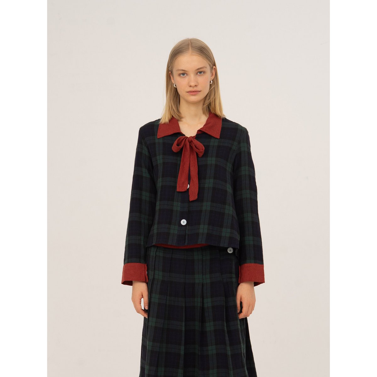Evermore geruit blauw en rood shirt