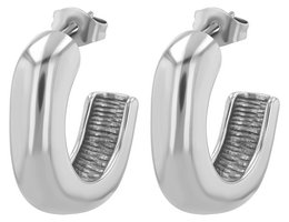 "Vilma" striking hoop earrings made of stainless steel, silver-colored