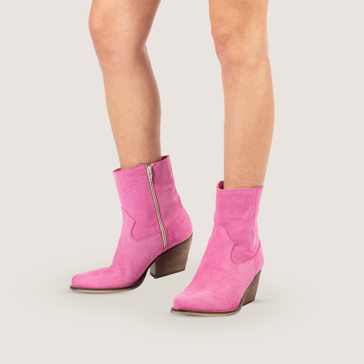 Janice Fucsia Texan Ankle Boots