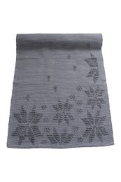  A gray woven cotton dress with a small snowflake pattern. The dress has a relaxed, casual style and is suitable for a variety of occasions.