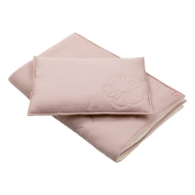 Bettwäsche-Set Bloom aus Leinen "Puderrosa" Große Größe