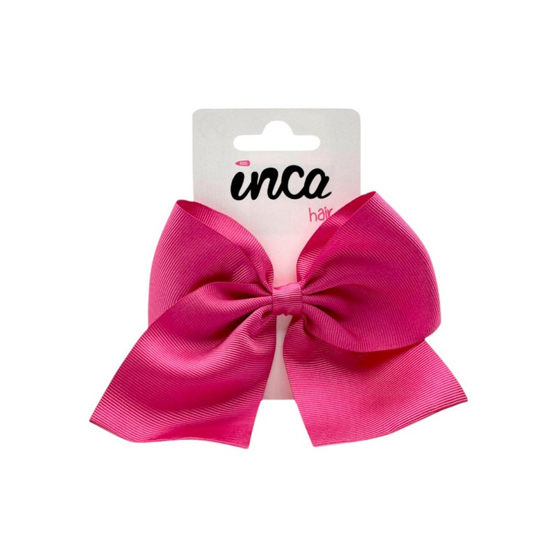 Hair bow with elastic - Grosgrain ribbon - 11 X 9 cm - Fuchsia