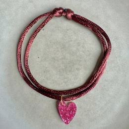 Armband Lume Charms Glitzer | Herz - Magenta