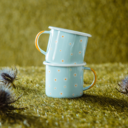 0,35l TASSE ÉMAIL MENTHE CLAIRE | FLEURS