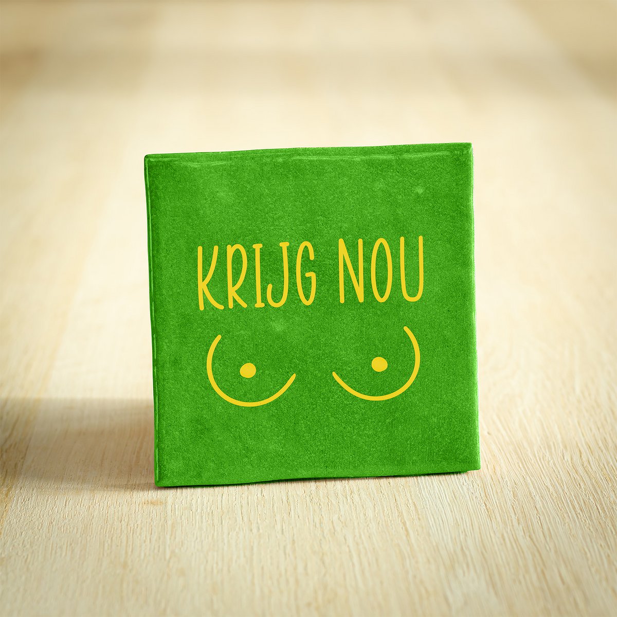 Tegeltje - Krijg nou tieten | Felgroen | 10x10cm