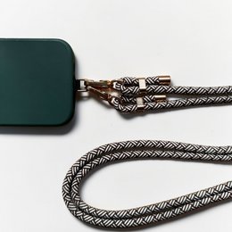 Mobile phone chain - brown-white MESSE