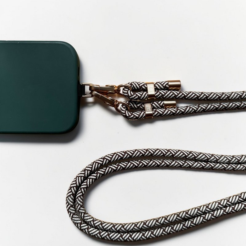 Mobile phone chain - brown-white MESSE