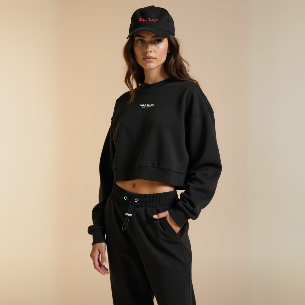 Crew Neck Sweat "GOOD ENOUGH FOR" - Grau Melange