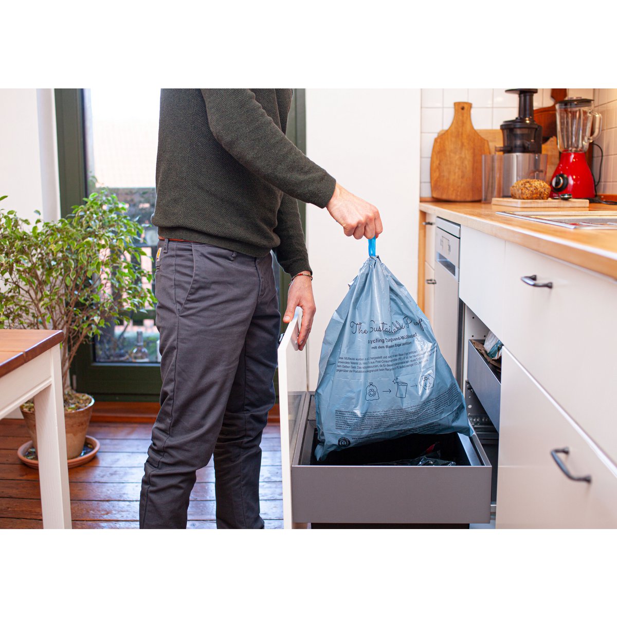 Recycelte Kordelzug-Müllsäcke 20l, Blauer Engel zertifiziert