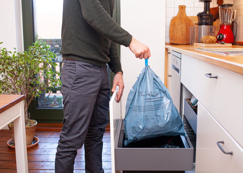 Recycelte Kordelzug-Müllsäcke 20l, Blauer Engel zertifiziert