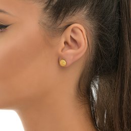 Gold Urchin Earrings, Handmade Sea Jewelry, Organic Beach Studs, Gift for Health and Longevity, Eco Sustainable Sterling Silver 925