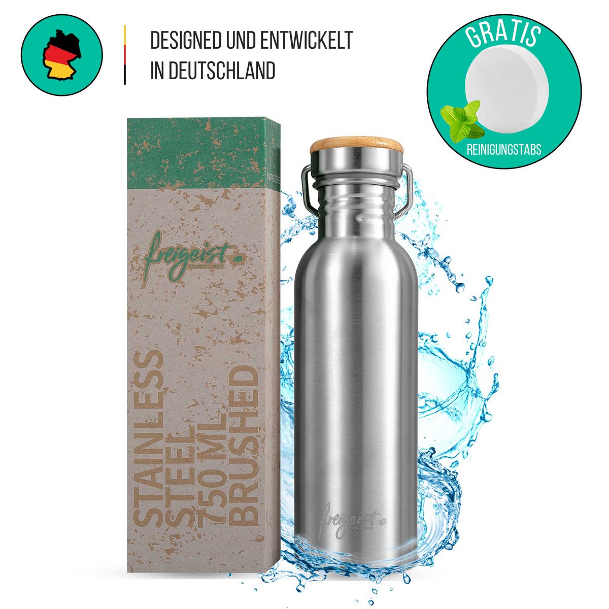 RVS thermosfles | Drinkfles, dubbelwandig, vacuümgeïsoleerd | 1000 ml