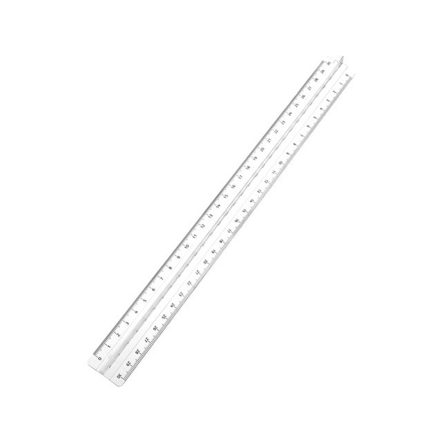 Regla prisma Westcott 30cm transp. con 2 cuencos con borde de plástico adherente