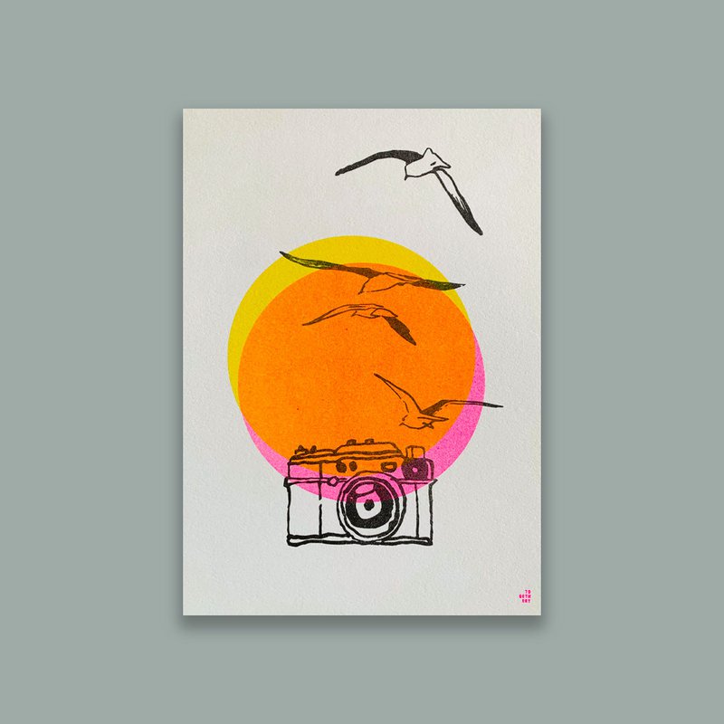 Riso Art Print/camera/A5/plantkleur