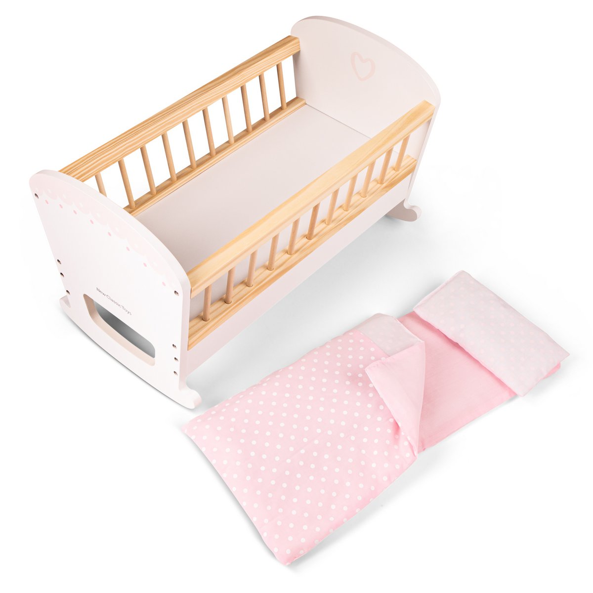 Wooden Doll Bed - Includes Duvet and Pillow
