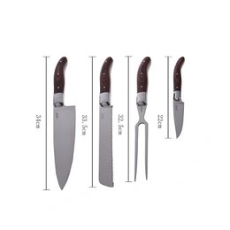 Blok med 4 Laguiole Heritage kokkeknive