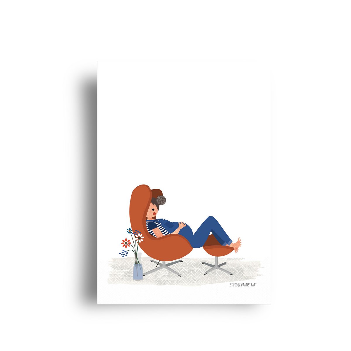 cartolina - serie 'pancia' - sedia a uovo