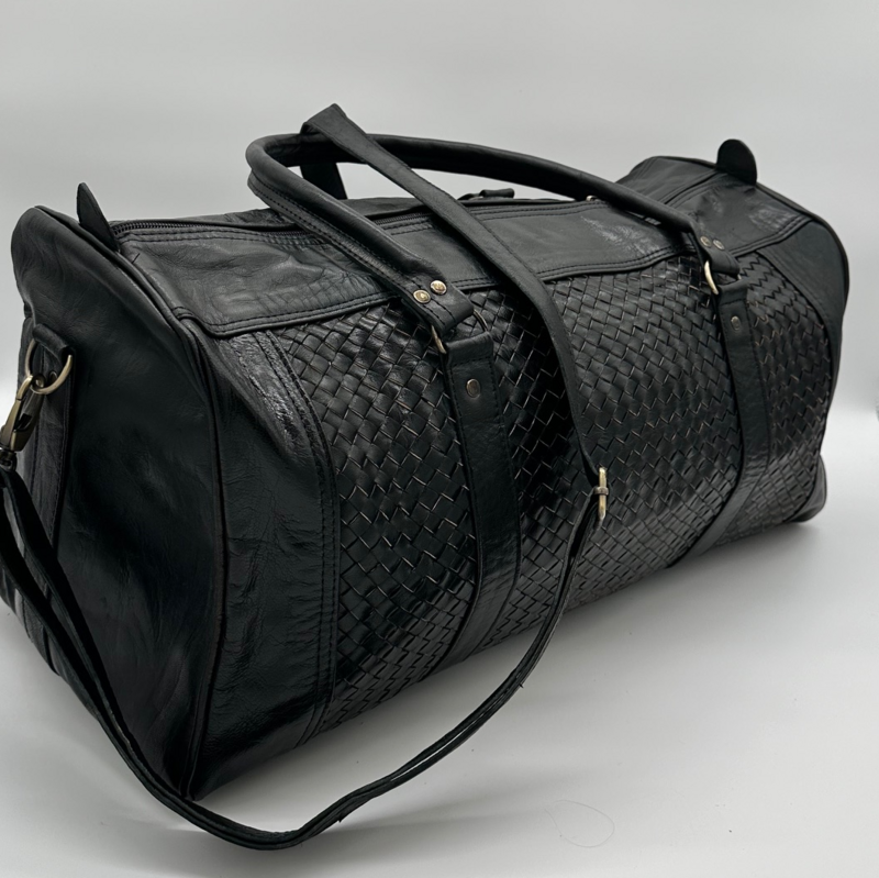 Borsa da viaggio in pelle di classe Wonder a mano nera