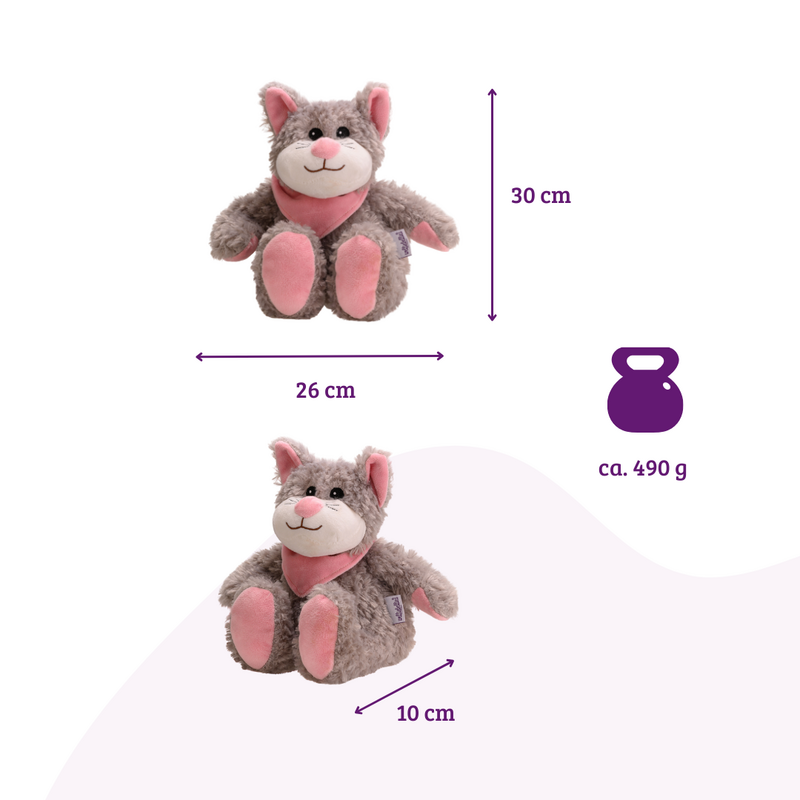 Cojín térmico, bolsa de agua caliente natural como peluche cálido para gatos, gran relleno de mijo ecológico y hierbas saludables