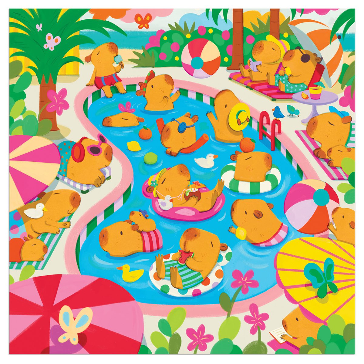 Puzzel - Capybara Zwembaddag