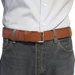 Leder Damengürtel oder Leder Herrengürtel mit Aufdruck Echtes Leder 4 cm breit