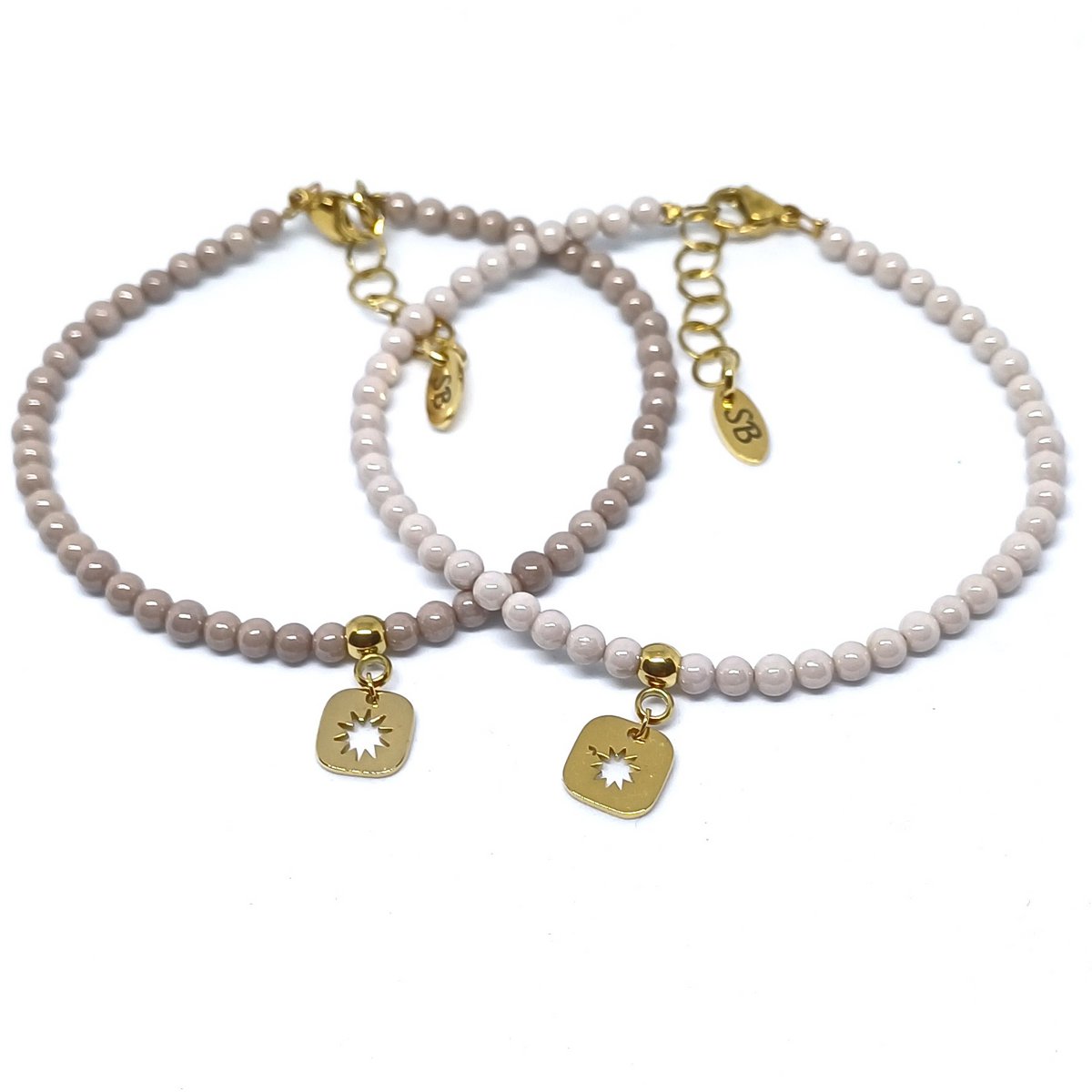 Zirconia armbånd runde perler charme stjerne