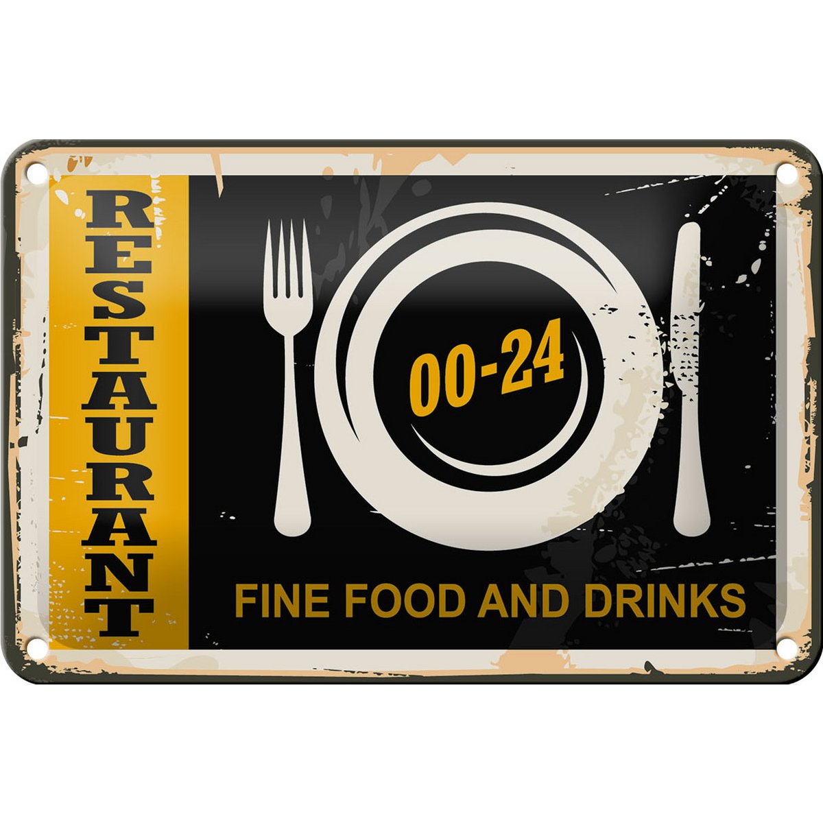 Tin Sign Retro 18x12cm Restaurant Food Fine Food Drinks Decoration